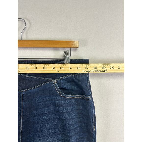 Womans Skinny Denim jeans Comfortable With Elastic Waistband - Size L 14 Long  - Picture 6 of 10